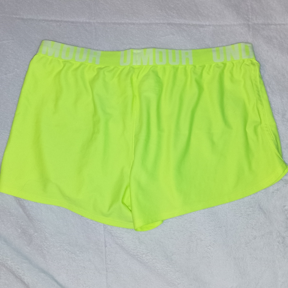 Under Armour Heat Gear- neon yellow- Women's Shorts- Like New- Large